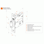 Fechadura Pivotante 1005 Tetra Quadrada Acetinada